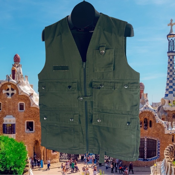 Vintage Campri Fishing/Hunting Vest - Army Green, Men's Size S - Picture 9 of 9